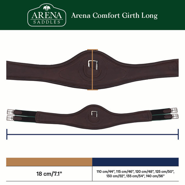 Arena Comfort Girth (long) measurement chart