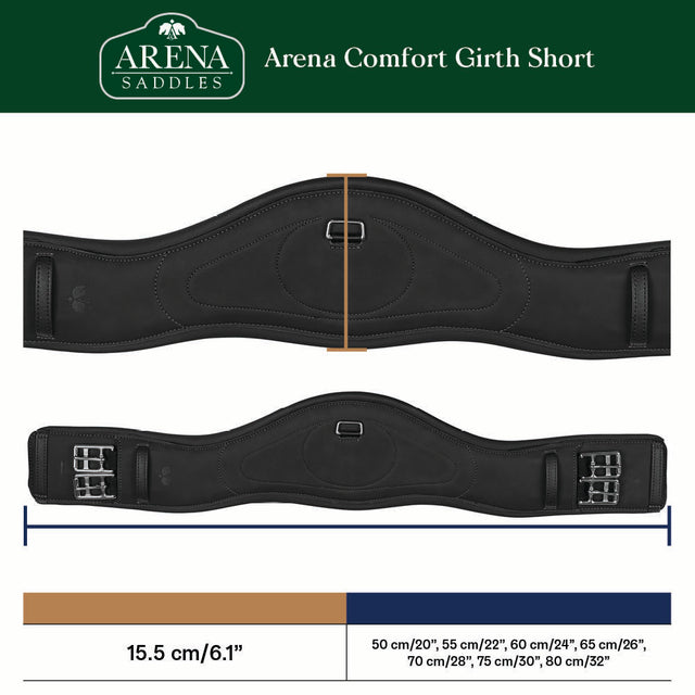 Arena Comfort Girth (short) measurement chart