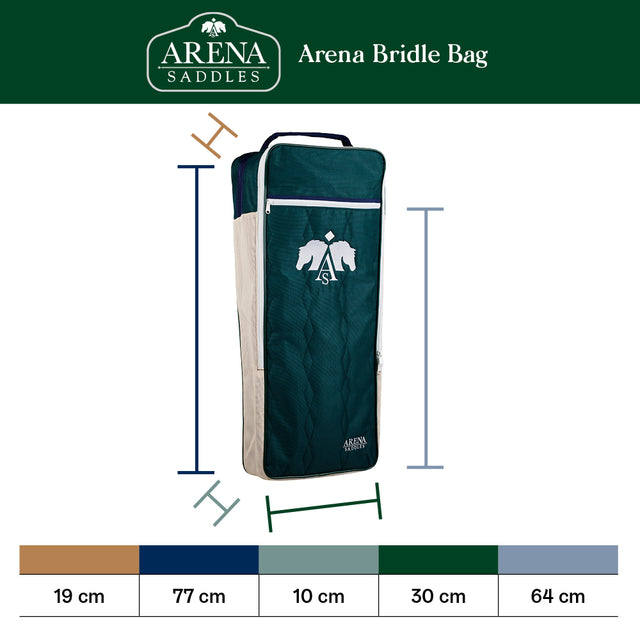 Arena Bridle Bag measurement chart