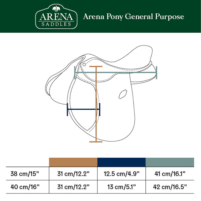 Arena Pony General Purpose measurement chart